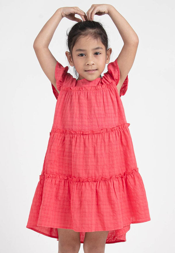 Forest Kids Girl Woven Pattern Dress I Baju Budak Perempuan Girl Dress - FK885016