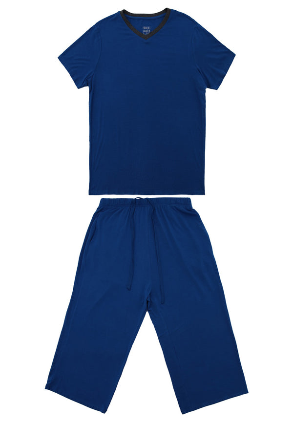 (1 Set) Forest Ladies Nylon Spandex Short Sleeve Three Quarther Bottom Pyjamas - FPL0001SL