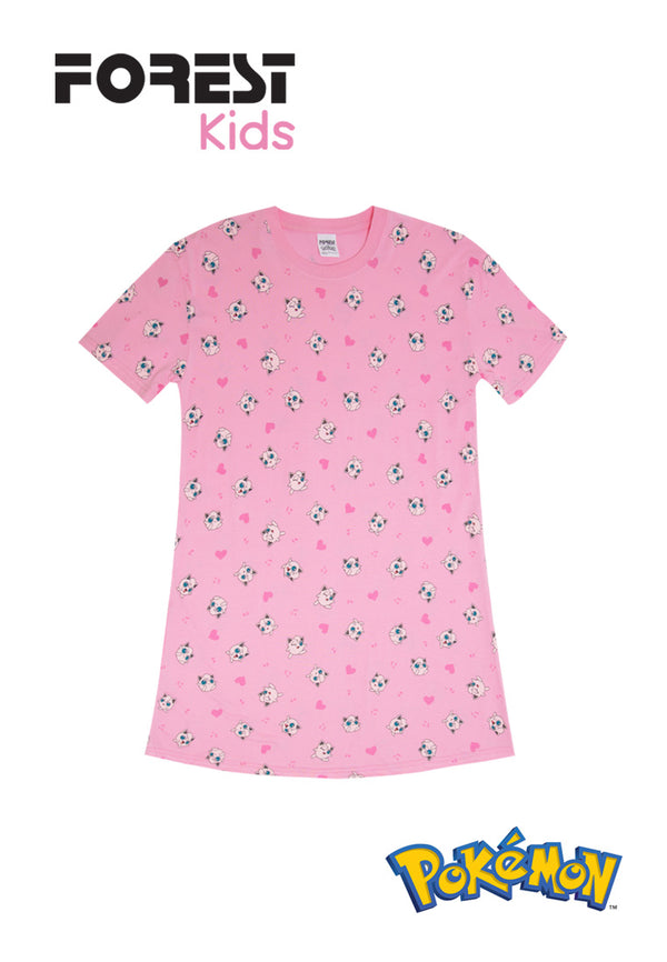 (1 Set) Pokémon Girls 100% Cotton Sleep Dress Pyjamas - PPJ1008