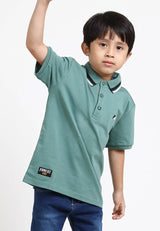 Forest Kids Premium Weight Cotton Stretchable Polo T Shirt Collar Tee | Baju T Shirt Budak Lelaki - FK20112