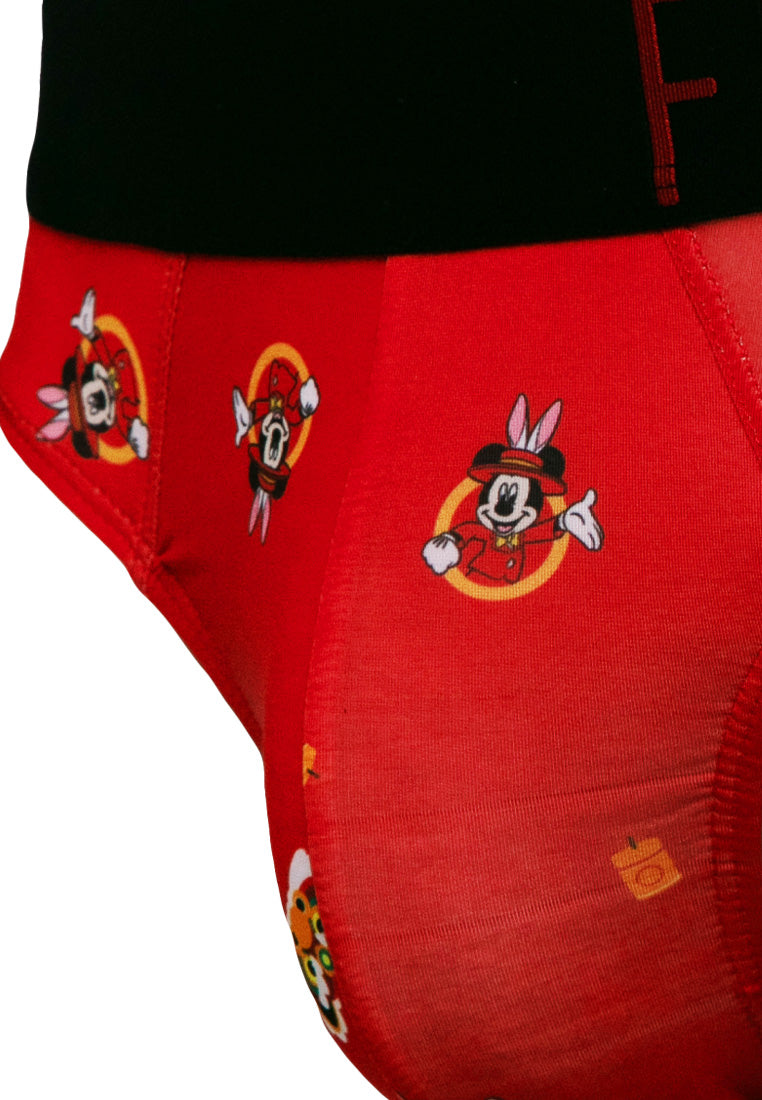 (3 Pcs) Forest X Disney "Year of Rabbit" Mens Microfibre Spandex Mini Brief Underwear Assorted Colours - WUD0029M