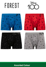(3 Pcs) Forest X Disney D100 Mens Micro Modal Spandex Shorty Brief Underwear Assorted Colours - WUD0027S