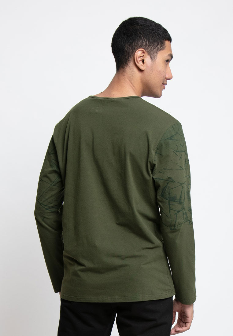 Forest Stretchable Long Sleeve Tee Shirt Men | Baju T Shirt Lelaki Lengan Panjang - 23708