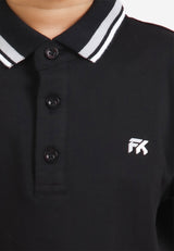 Forest Kids Premium Weight Cotton Stretchable Polo T Shirt Collar Tee | Baju T Shirt Budak Lelaki - FK20112