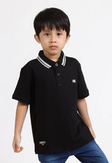 Forest Kids Premium Weight Cotton Stretchable Polo T Shirt Collar Tee | Baju T Shirt Budak Lelaki - FK20112