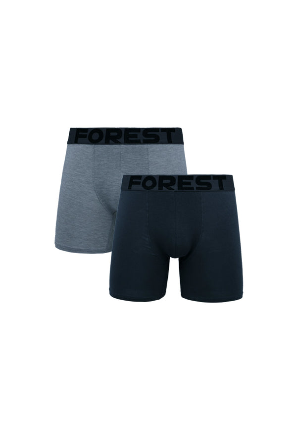 (2 Pcs) Forest Mens Cotton Spandex Boxer Brief Underwear Assorted Colours - FUD0109BB