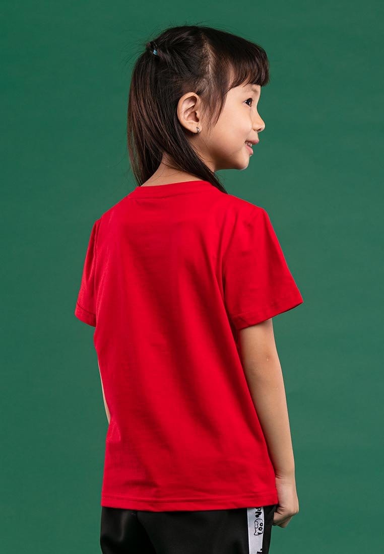 Shinchan Unisex Kids Coral Fleece Texture Logo with Embroidered Round Neck Tee - FCK2000