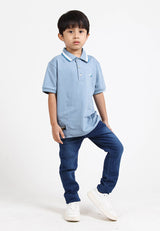 Forest Kids Premium Weight Cotton Stretchable Polo T Shirt Collar Tee | Baju T Shirt Budak Lelaki - FK20112