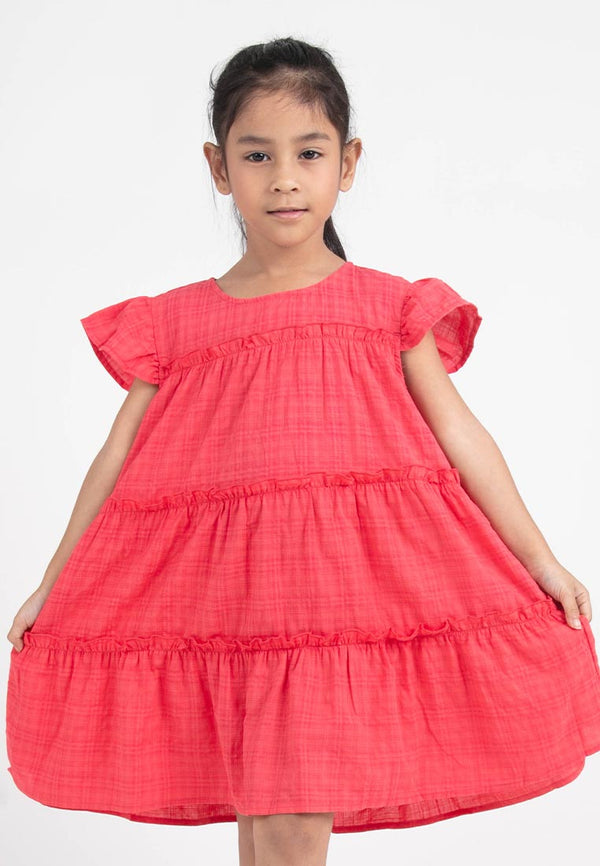Forest Kids Girl Woven Pattern Dress I Baju Budak Perempuan Girl Dress - FK885016
