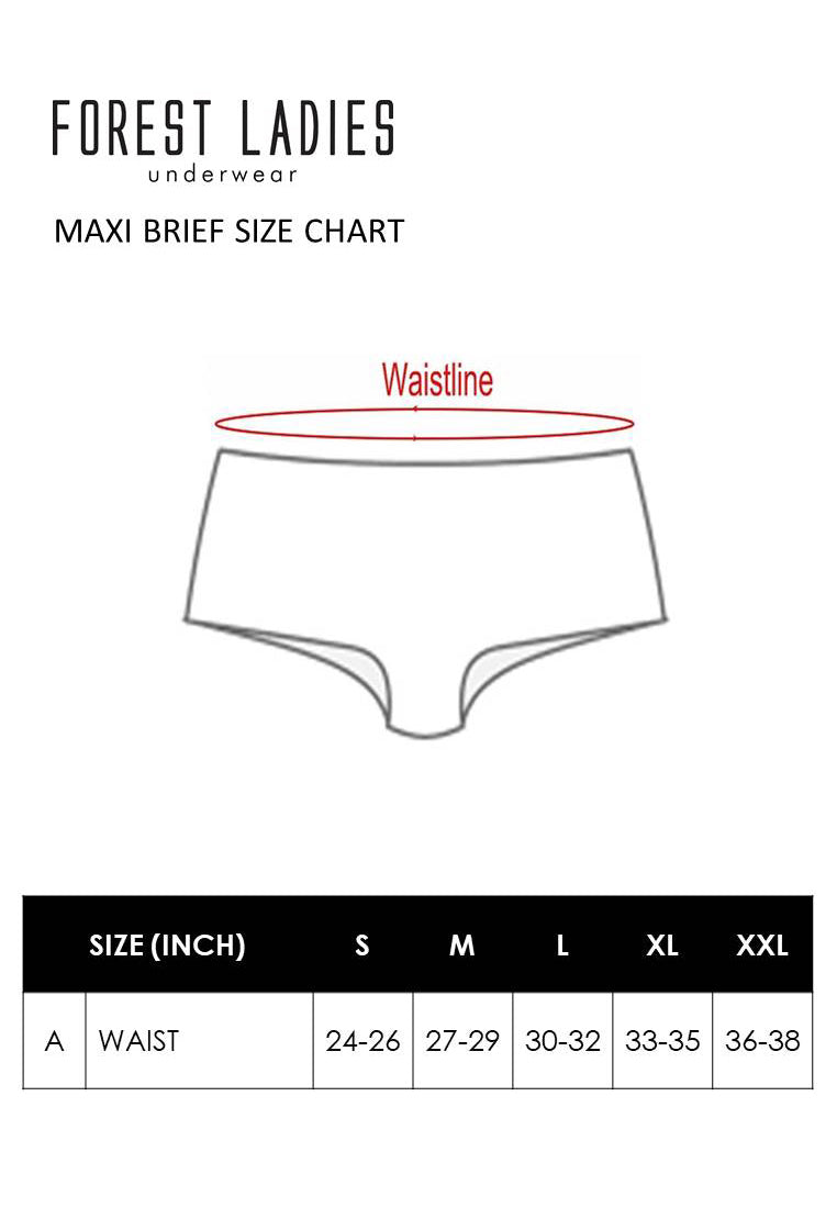 ( 3 Pcs ) Forest Ladies Cotton Spandex Maxi Panties Assorted Colours - FLD0019MX