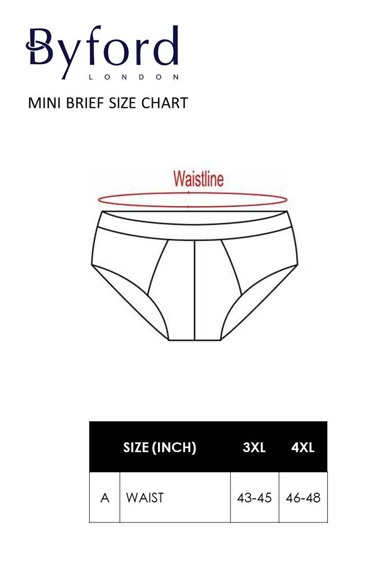 (3 Pcs) Byford Plus Size Men Brief 100% Cotton Men Underwear Assorted Colours - BUD5118M
