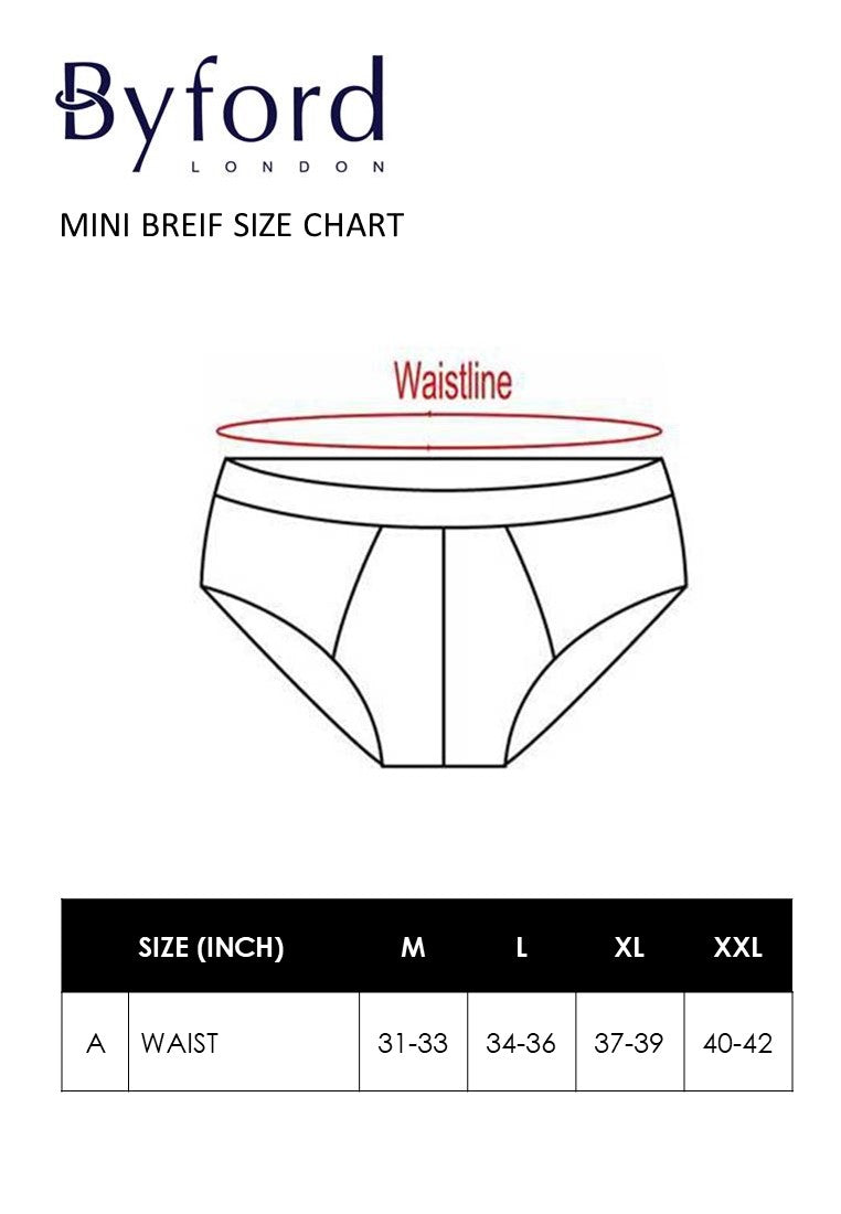 (3 Pcs) Byford Men Brief 100% Cotton Men Underwear Assorted Colours- BUD5204M