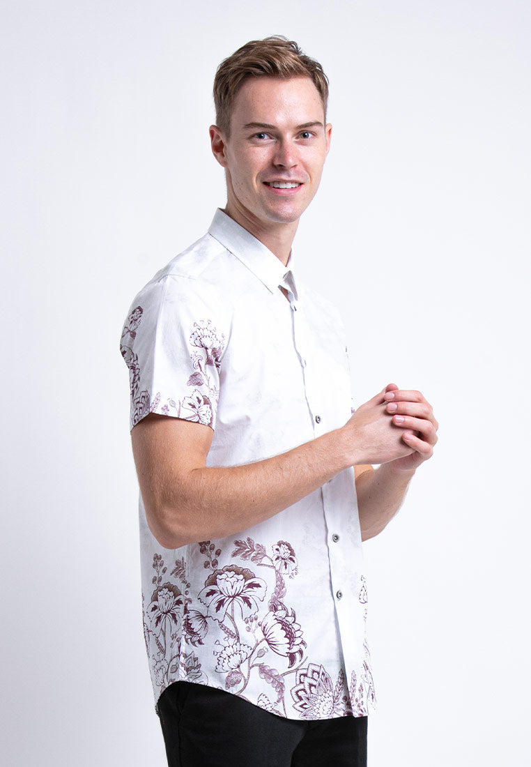 Alain Delon Short Sleeve Slim Fit Printed Batik - 14422011