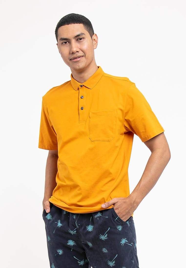 Cotton Spandex Regular Fit Polo Tee with Pocket - 23620