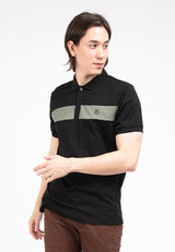 Forest Slim Fit Pattern Collar T Shirt Men Polo Tee | Baju T Shirt Lelaki - 23695