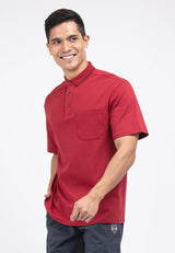 Forest Premium Weight Cotton 220gsm Interlock Knitted Pocket Polo Tee | Baju T Shirt Lelaki - 23758