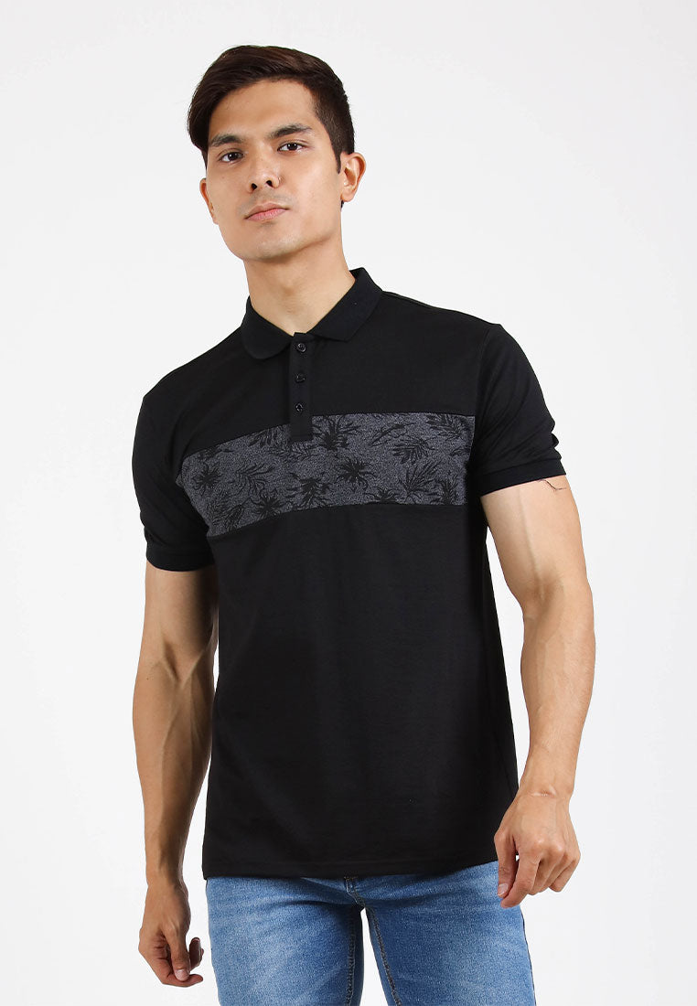 Forest Slim Fit Pattern Polo T Shirt Men Collar Tee | Baju T Shirt Lelaki - 23835