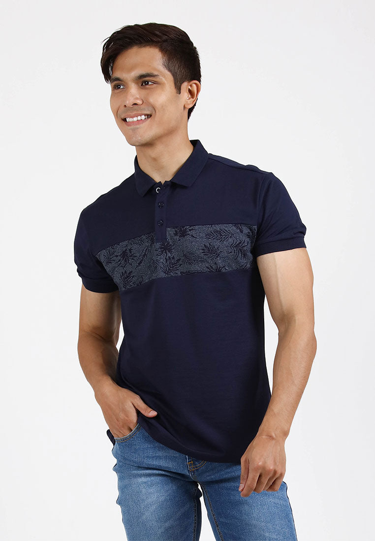 Forest Slim Fit Pattern Polo T Shirt Men Collar Tee | Baju T Shirt Lelaki - 23835