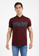 Forest Slim Fit Pattern Polo T Shirt Men Collar Tee | Baju T Shirt Lelaki - 23835