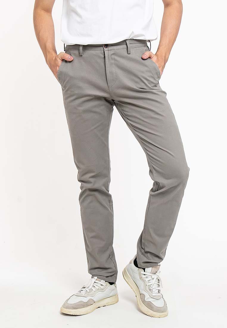 Stretchable Slim Fit Cotton Long Pants - 610186