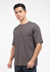 Forest Premium Weight Cotton Linen Knitted Boxy Cut Crew Neck Tee T Shirt Men | Baju T Shirt Lelaki - 621217