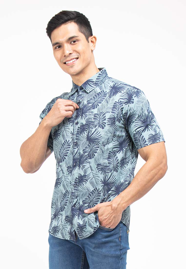 Forest Plus Size Cotton Woven Casual Full Print Men Shirt | Plus Size Baju Kemeja Lelaki Saiz Besar - PL621243