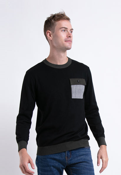 Forest Fancy Knitted Long Sleeve Round Neck T Shirts Men Sweater Men Knitwear | Baju Sweater Lelaki Knitwear - 621262