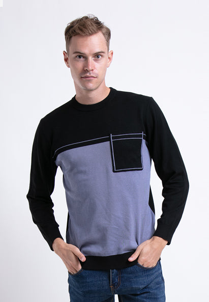 Forest Fancy Knitted Long Sleeve Round Neck T Shirts Men Sweater Men Knitwear | Baju Sweater Lelaki Knitwear - 621263