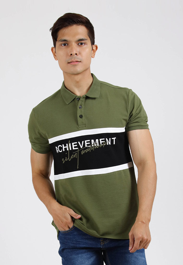 Forest Soft Pique Cotton Colour Block Short Sleeve Cut & Sew Polo T Shirt | T Shirt Lelaki - 621331