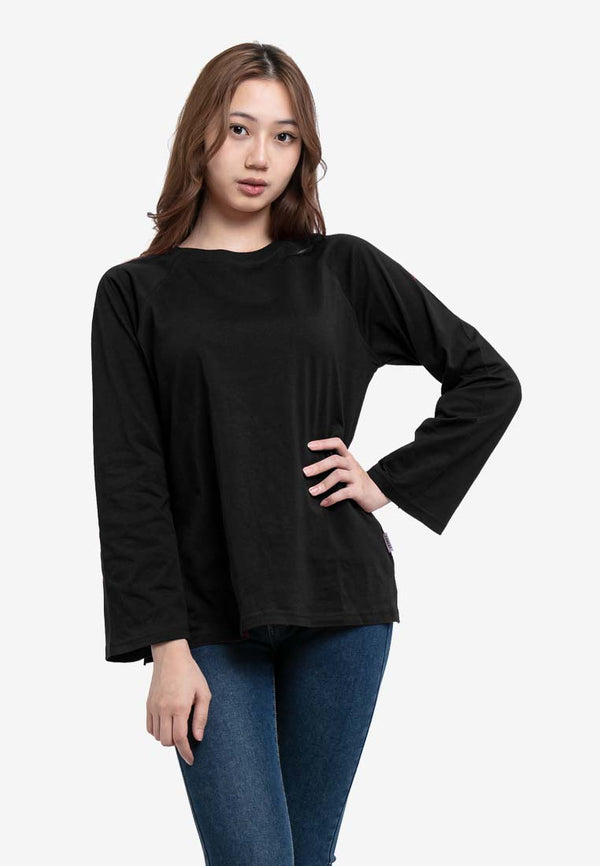 Forest Baju Perempuan | Forest Ladies 100% Cotton Bell Sleeve Round Neck Women Top - 822113