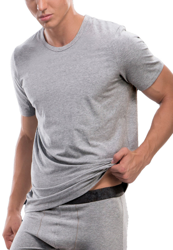 (2 Pcs) Byford Men 100% Cotton Round Neck Short Sleeve Singlet Assorted Colour- BID775R