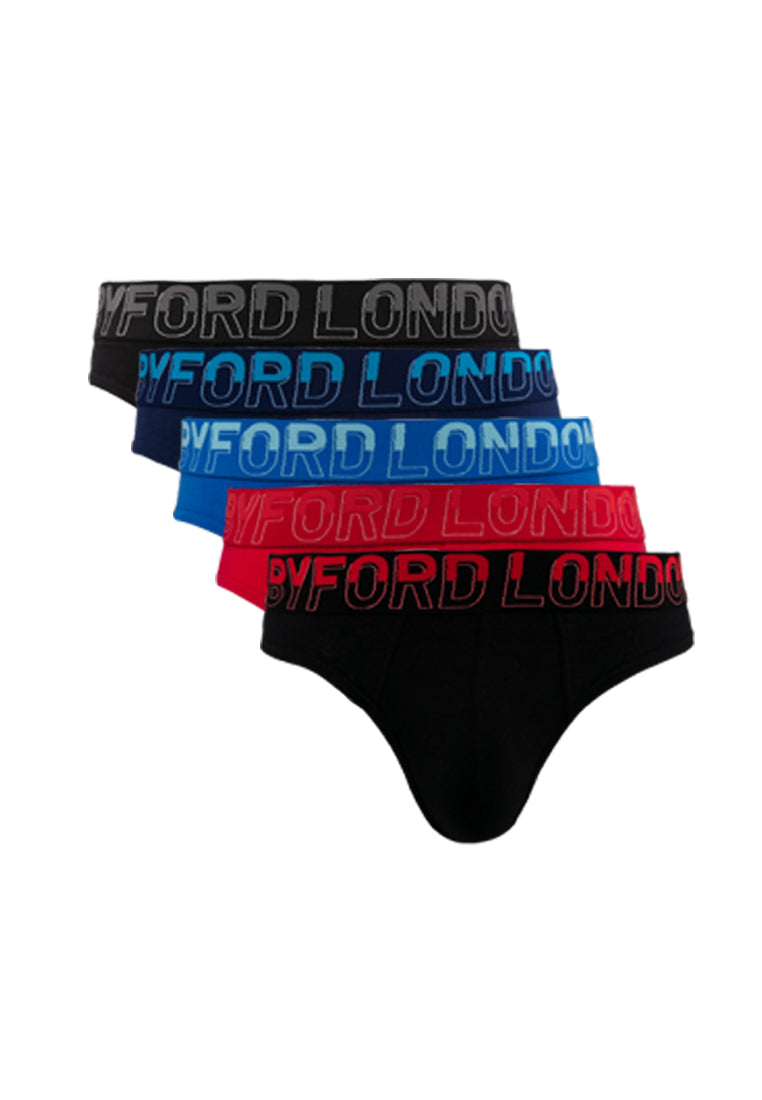 (3 Pcs) Byford Men Brief 100% Cotton Men Underwear Assorted Colours- BUD5204M
