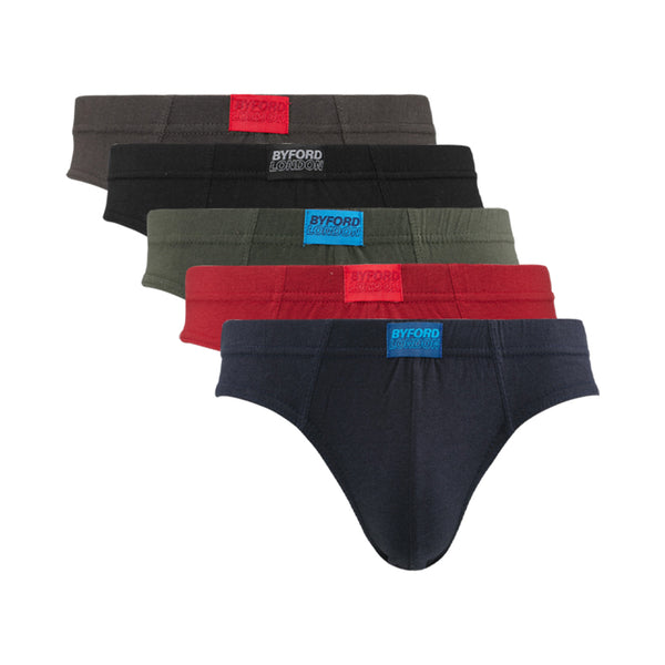 5 Pcs) Byford Men Brief 100% Cotton Men Underwear Assorted Colours - –  Forest Clothing