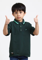 Forest Kids Premium Weight Cotton Stretchable Polo T Shirt Collar Tee | Baju T Shirt Budak Lelaki - FK20112