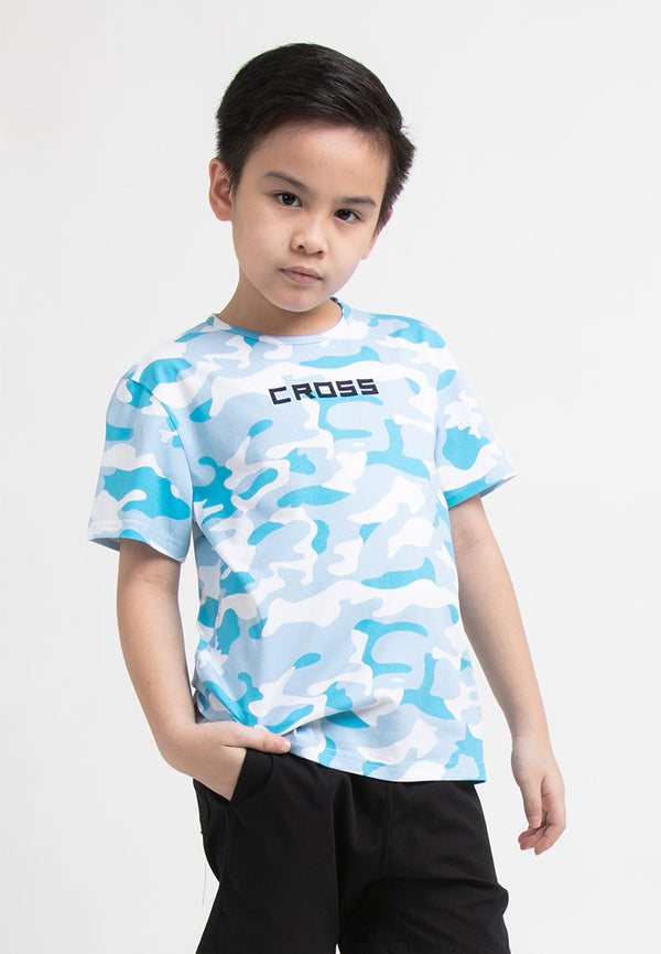 Forest Kids Camouflage Stretchable Round Neck Tee | Baju T Shirt Budak - FK20136