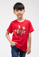 Forest Kids Unisex CNY Chinese Collar Printed Tee - FK20213
