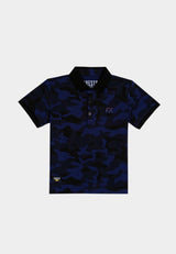 Forest Kids Stretchable Camouflage Polo T Shirt Boy Kids Collar Tee | Baju Polo T Shirt Budak Lelaki - FK2088