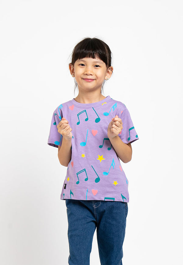 Forest Kids 100% Cotton T Shirt Girls Graphic Round Neck Tee | Baju T Shirt Budak Perempuan - FK82004