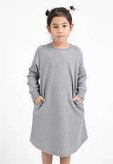 Forest Kids Waffle Cotton Long Sleeve Round Neck Dress  | Baju Perempuan Lengan Panjang - FK885000