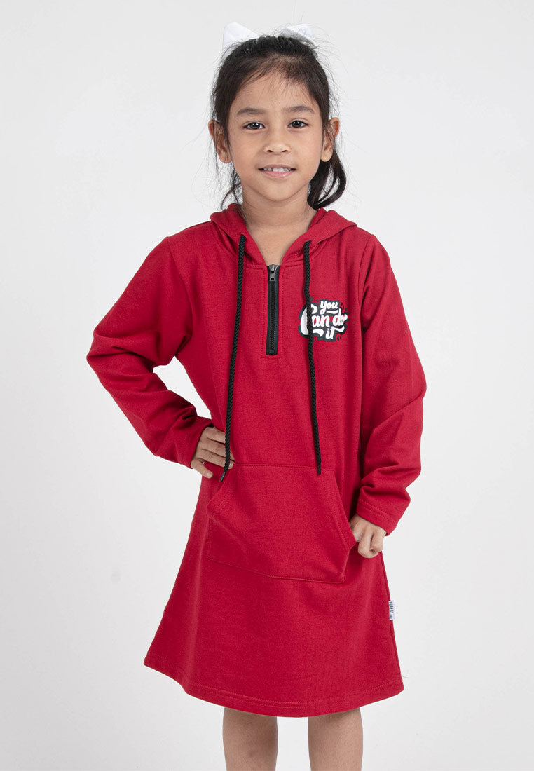 Forest Kids Girl Cotton Terry Long Sleeve Kids Hoodie Dress | Hoodie Dress Budak Lengan Panjang - FK885030