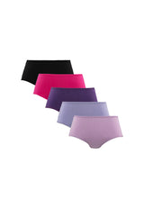 (5 Pcs) Forest Ladies Micromodal Spandex Maxi Brief Assorted Colours- FLD0042MX