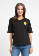 Forest Ladies Pokémon Heavy Weight Cotton Boxy-Cut Round Neck T Shirt Women | Baju T shirt Perempuan - FP821003