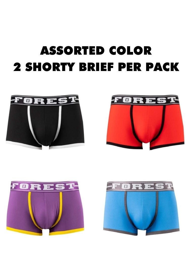 (2 Pcs) Forest Men Trunk Microfibre Spandex Men Underwear Seluar Dalam Lelaki Assorted Colours - FUB1024S