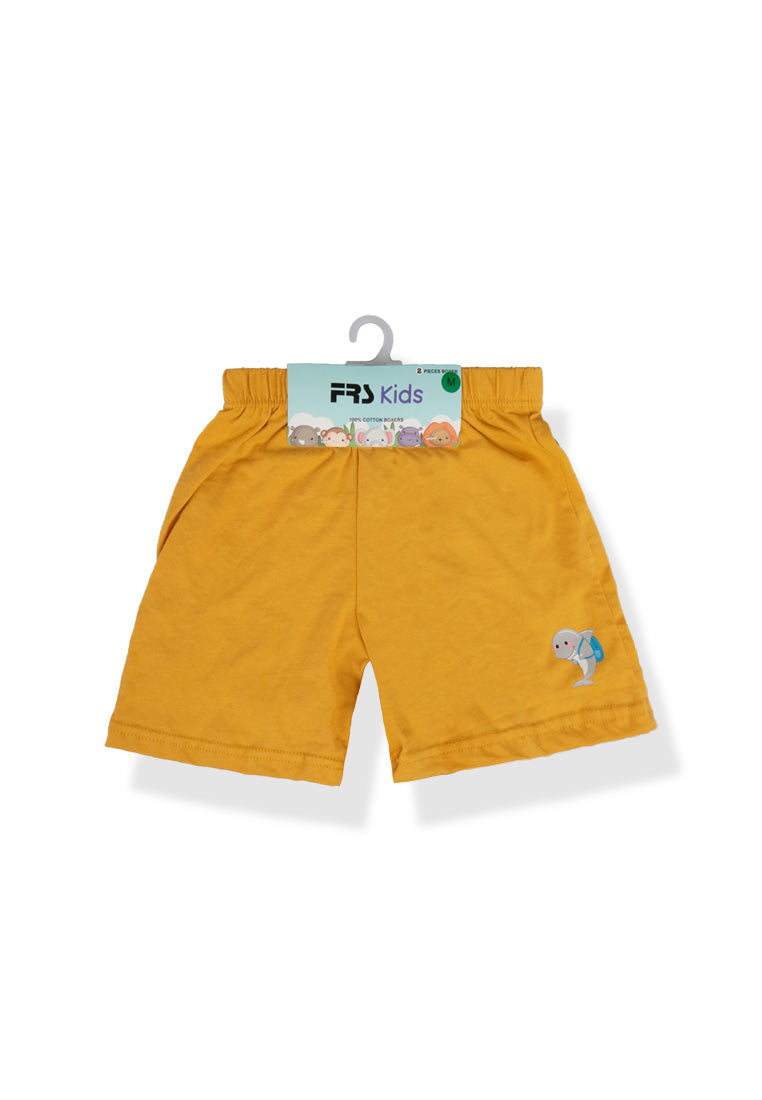 (2 Pcs) Forest Kids 100% Cotton Boxer Brief Assorted Colours - FUJ0011X