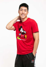 Forest X Disney Mickey Velvet Texture Embroidered T Shirt Men Casual Round Neck Tee | Baju T shirt Lelaki - FW20007