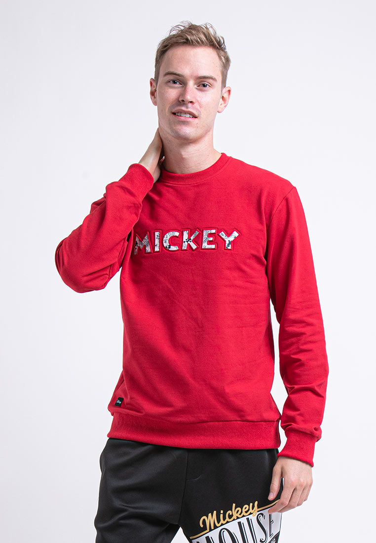 Forest X Disney Mickey 3D Effects 250GSM Premium Weight Cotton Reg Fit Round Neck Men Sweater - FW30002