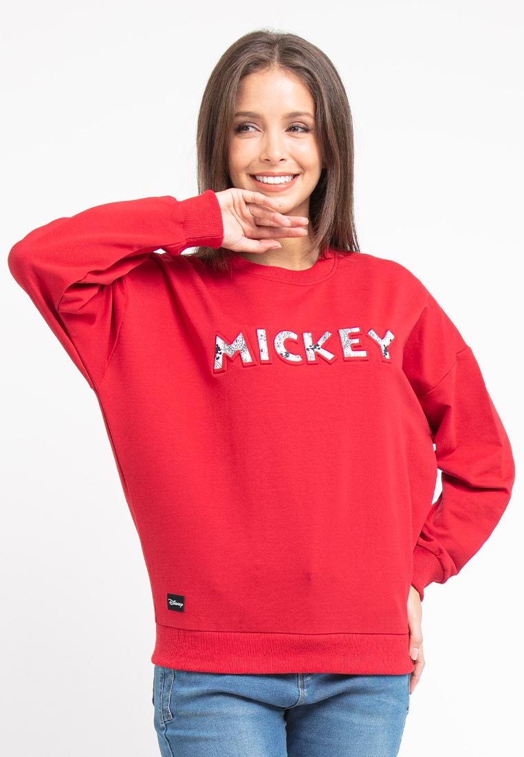 Forest x Disney Mickey Oversized 250GSM Premium Weight Cotton Loose Fit Oversized Round Neck Sweater - FW830000