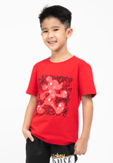 Forest x Disney Kids Mickey 3D Effects Round Neck Tee Kids Family Tee  | Baju T shirt Budak - FWK20042