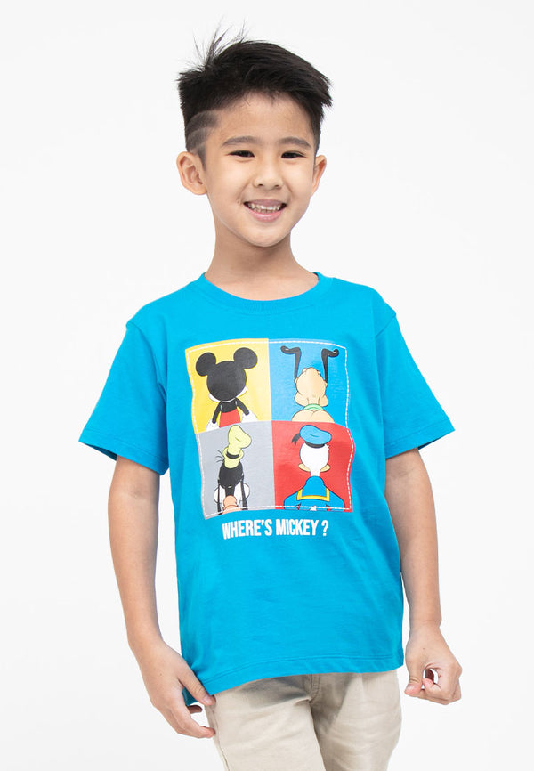 Forest X Disney Kids Unisex " Where's Mickey? " Mickey & Friends Printed Round Neck Tee | Baju T shirt Budak - FWK20051
