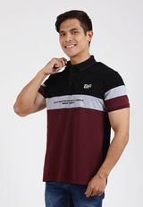 Forest Plus Size Soft Pique Cotton Colour Block Short Sleeve Cut & Sew Polo T Shirt | T Shirt Lelaki - PL23838
